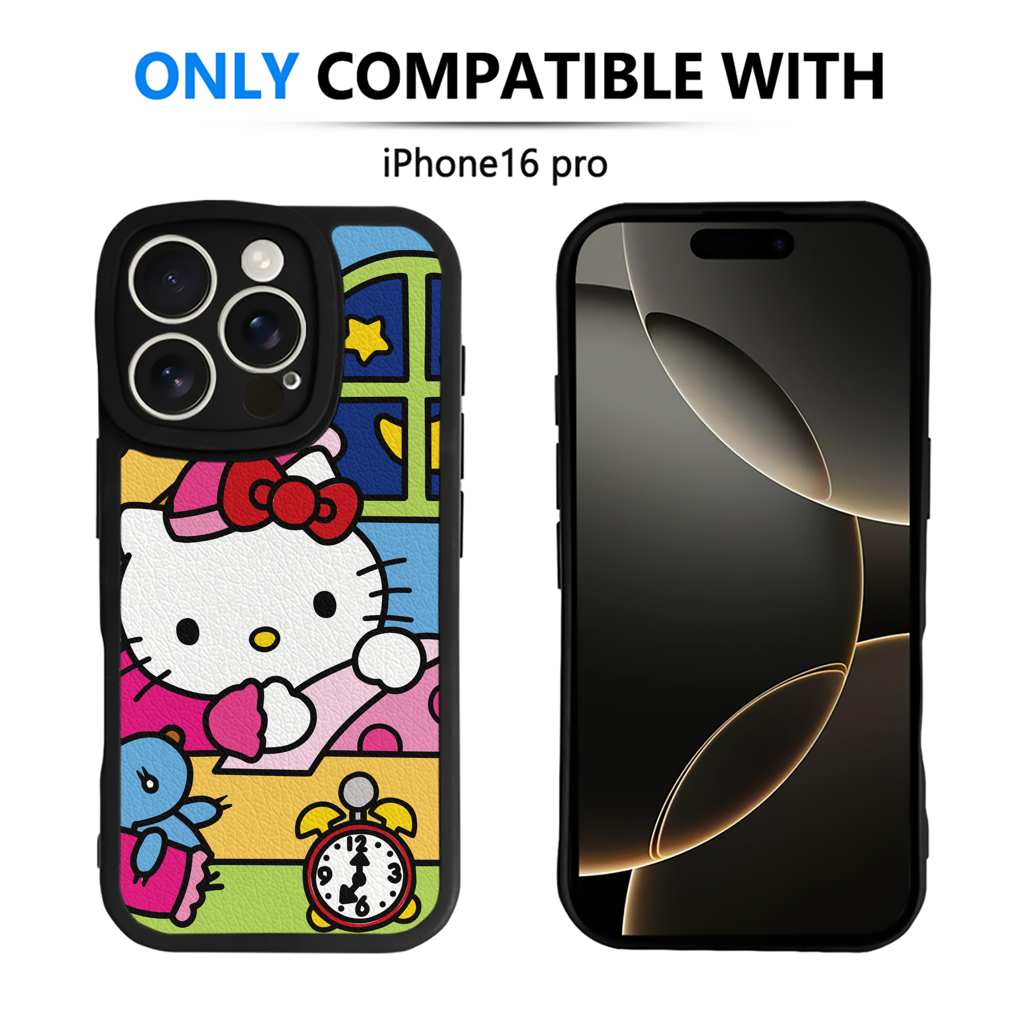（画像用） Hello Kitty ハローキティ 【iPhone 16シリーズ対応】シリコンスマホケース（レザー調） 材質：シリコン